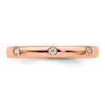 thumbnail image 3 of 14k Rose Gold Polished Size 5 Bezel-set 1/10 carat Diamond Complete Eternity Band, 3 of 5