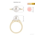 thumbnail image 5 of Angara South Sea Cultured Pearl Three Stone Ring with Diamonds in 14K Yellow Gold for Women | June Birthstone Jewelry for Her, 5 of 8