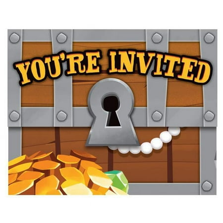 Creative Converting Treasure Island Pirate Invitations, 8 Count