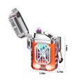 thumbnail image 3 of Teissuly Electronic Rechargeable Lighter, Electric Lighter, Transparent Double Lighter LED Power Display Type-C Rechargeable Lighter Outdoor Windproof Teissuly WER202312143399, 3 of 8