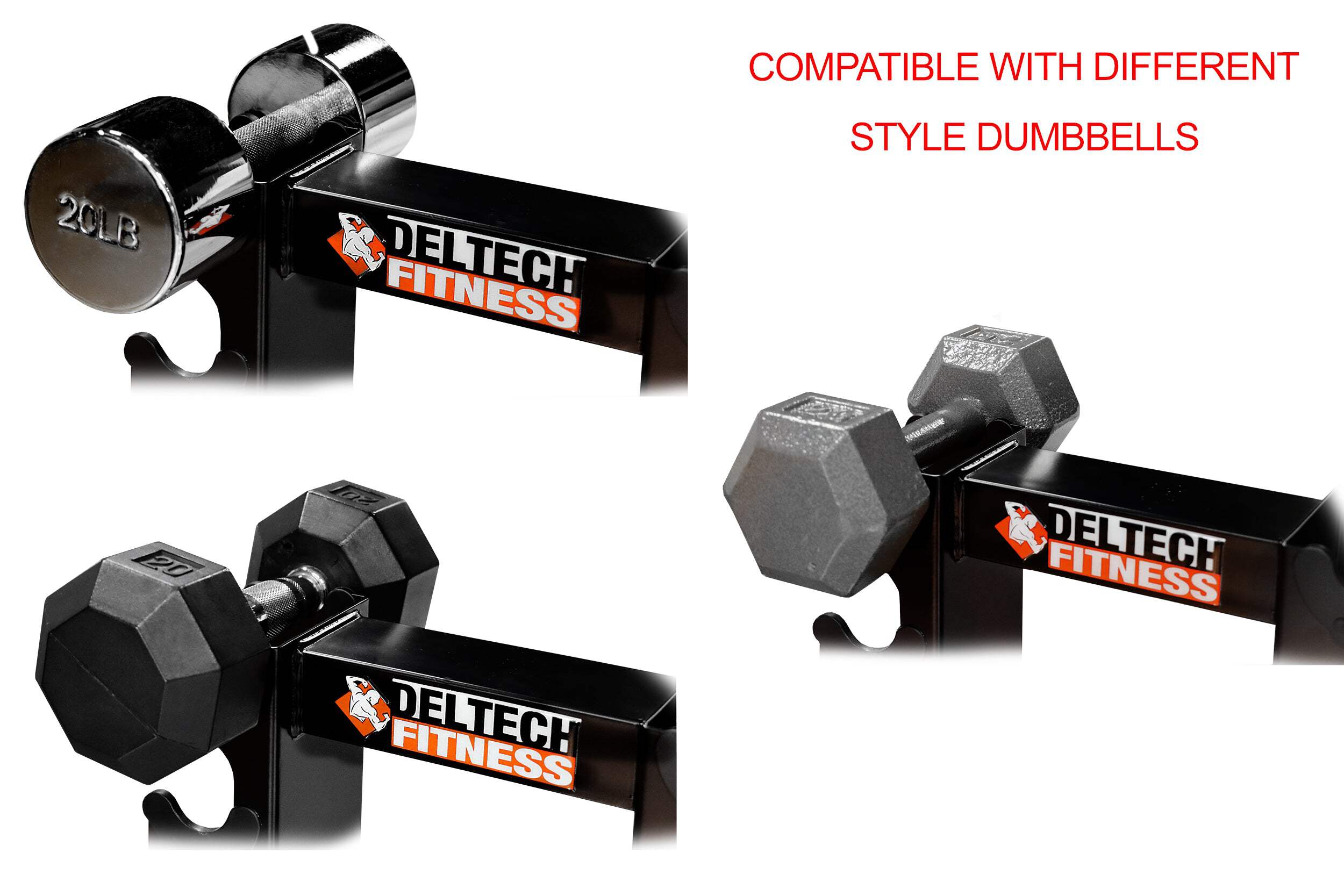 8 Pair Vertical Dumbbell Rack (DF5200) by Deltech Fitness