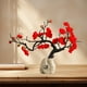 thumbnail image 1 of Adorno de resina para escritorio, artesanía china de Wintersweet, escultura decorativa en rojo, rosa y blanco | Elegante decoración para sala de estar, estudio, vitrina, dormitorio, etc., 1 of 6