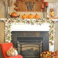 thumbnail image 2 of YOTQUSKI Fall Garland, 5.74Ft Maple Leaf Garland, Hanging Vine Garland, Fall Garland for Mantle, Fall Decor Thanksgiving Decorations Halloween Gift for Home Holiday Autumn Garland Indoor, 2 of 5