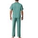 thumbnail image 3 of Conjunto de pijama para pareja de camisa de satén de manga corta y pantalones INSPIRE CHIC para hombres, color verde, talla M, 3 of 5