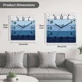 thumbnail image 5 of Blue Ombre Wooden Wall Clock Silent Non Ticking, Farmhouse Vintage Wooden Striped Square Wall Clocks Battery Operated, Decor Clock for Home Office, Living Room, Kitchen, 12 Inch, 5 of 9