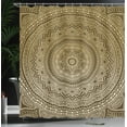thumbnail image 3 of Ambesonne Mandala Shower Curtain, Abstract Floral Folk Design, 69"Wx70"L, Sand Brown, 3 of 4