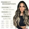thumbnail image 4 of MORICA Invisible Wire Hair Extensions 20 Inch Balck Mix Blonde Long Wavy Synthetic Hairpiece with Transparent Wire Adjustable Size, 4 Secure Clips for Women, 4 of 7