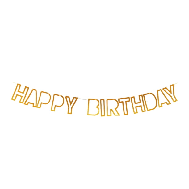 Billuyoard Juego de 1 Uds. De tarjetas de papel doradas de 16,4 pies, decoraciones de cumpleaños, cartel de feliz cumpleaños para fiesta de Kits de decoración para fiestas Rosa 16.4 pies