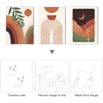 thumbnail image 3 of Framed Canvas Wall Art Set of 3 Boho Wall Art Mid Century Modern Wall Decor Neutral Black Orange Wall Art Decor Ready To Hang for Living Room12x16in, 3 of 6