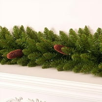 Hvmvliv 6ft Christmas Norfolk Pine Garland Soft Thicken Xmas Garland Pinecone Realistic Christmas Garlands for Home Decoration Green