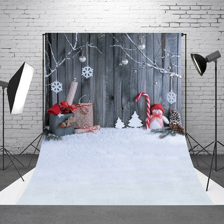White Christmas Stage Props NK HOME Studio Photo Video Photography Backdrops Vinyl Fabric Christmas Holiday Party Decorations Background Screen Props 5x7ft 40+ Colors ()