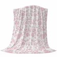 thumbnail image 6 of Pink Flower Blanket Soft Cozy Warm Throw Blanket for Couch, Plush Fuzzy Flannel Fleece Blankets for Sofa, Vintage Farmhouse Boho Leaf Spring Solid Bed Blankets Lightweight Gifts for Women, 40"x60", 6 of 9