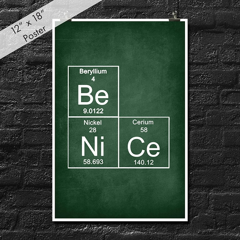 JSC387 Chemical Elements Classroom Poster - 18x12 Inch Glossy Print, Premium 100lb Paper For Teachers & Kids