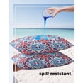 thumbnail image 4 of Outdoor Pillow Covers Throws Boho Ethnic Blue Red Floral,Waterproof Pillow Cases Pack of 2 Abstract Lines Pattern Artwork,Durable Cushion Cover Pillowcase for Patio Balcony Couch Garden, 4 of 7
