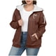 thumbnail image 2 of HongQid Women's Sherpa Plus Size Casual Fuzzy Hoodies Sweatshirt Long Sleeve Full Zipper Track Tops Athletic Jackets with Pockets, 2 of 4