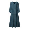 thumbnail image 4 of Ruimatai Women's Long Sleeve Boho Dress Lantern Sleeve Vintage Elegant Casual Maxi Dress Polyester Comfortable Flowy Plus Size M-5XL, 4 of 5