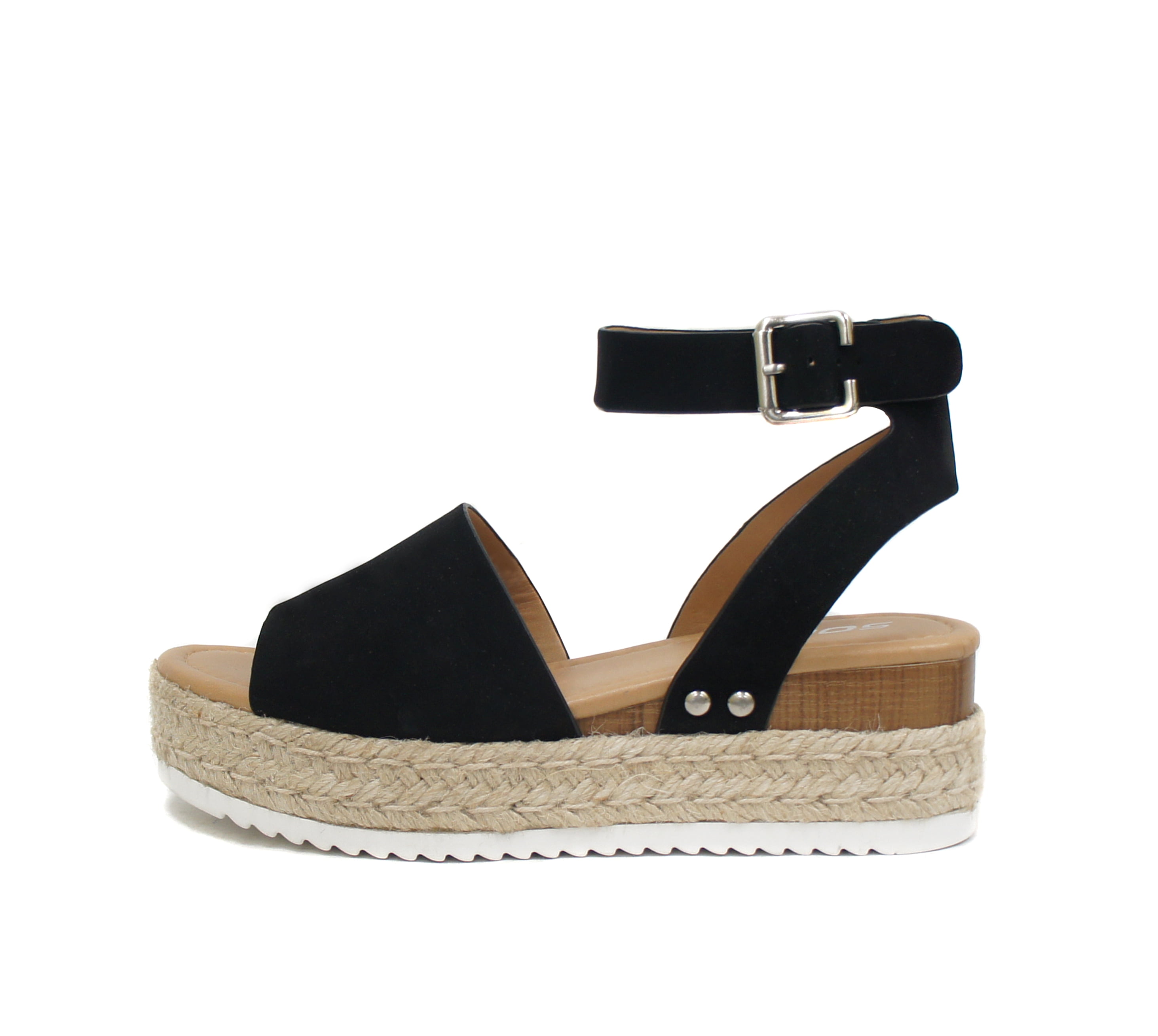 black platform sandals soda