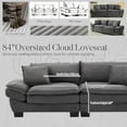 thumbnail image 4 of LUCKHAO  84" Corduroy Sofa Sleeper Couch Loveseat Sofa with 2 Throw Pillows ,Comfy Upholstered Deep Seat Sofa , for Bedroom,Living Room,Apartment,Office  ﻿, 4 of 9