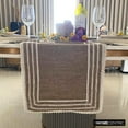 thumbnail image 2 of The HomeCentric Decorative Beige Table Runner 4 - 6 Seater Table Runner (14 x 64 inch), Lace, Border, Tassels, Bohemian, Jute fabric Table Linen, Bordered Pattern Contemporary Style - Bohemian Beauty, 2 of 10