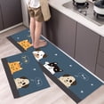 thumbnail image 3 of Alfombra de cocina duradera y resistente a la suciedad, alfombra para puerta de baño, alfombra para ducha, alfombra para pies, alfombra suave antideslizante con dibujos animados, 3 of 5