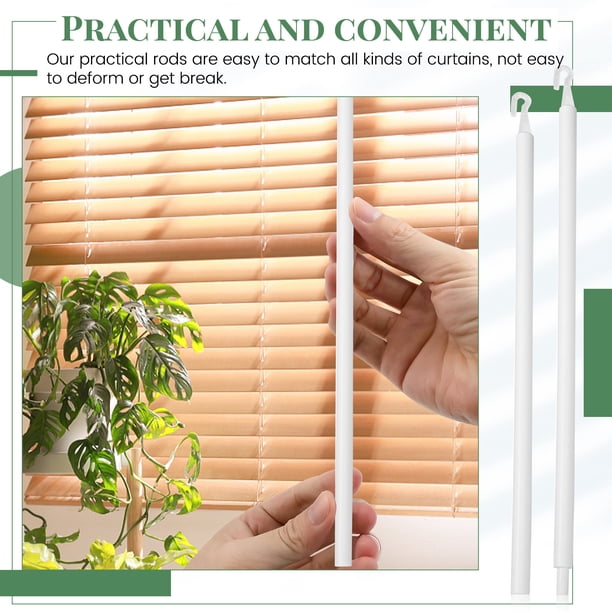 2 Tiges D'inclinaison Pour Stores Horizontaux – Crochet Connexion, Plastique Blanc, Pose Intérieure