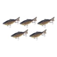 thumbnail image 2 of 5 señuelos de pesca Swimbaits de hundimiento , de superficie, duros, multiarticulados, para crappie, salmón, lubina, perca, suministros de pesca, 2 of 8