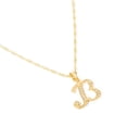 thumbnail image 1 of Dije Inicial Letra B Ametrinaa con Zirconias Cadena Chapa Oro 18K MPDC0004-B, 1 of 5