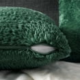 thumbnail image 5 of PAVILIA Fluffy Emerald Green Throw Pillow Covers, Decorative Accent Pillow Cases for Bed Sofa Couch, Soft Faux Fur Cushion Cover, Square Sherpa Pillowcases, Home Room Decor, Green, 18x18 Set of 2, 5 of 9