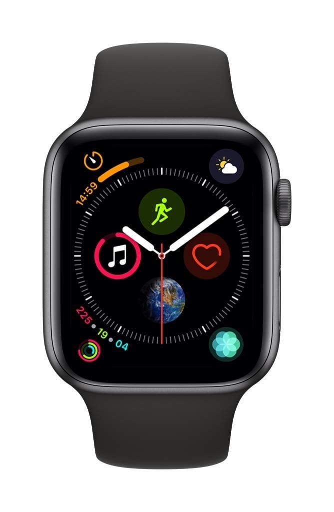 Restored Apple Watch Series 4 (GPS, 44mm) - Space Gray - Aluminum Case - Black Sport Band (Refurbished)