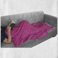 thumbnail image 6 of Hot Pink Soft Flannel Fleece Blanket, Darker Colored Squares Pattern Nested Design in Diagonal Order Classical Tile, Cozy Plush for Indoor and Outdoor Use, 70" x 90", Pink Hot Pink, by Ambesonne, 6 of 6
