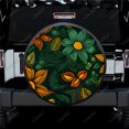 thumbnail image 1 of Floral African Authentic Flowers Pattern Polyester Universal Spare Wheel Tire Cover Wheel Covers for Trailer RV SUV Truck Camper, 1 of 5