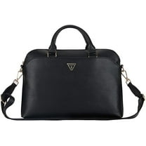 Guess Grained Triangle Logo Zipper Pocket 15" Laptop Bag Black - GUCB15PGTSPSK