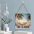 thumbnail image 5 of Beach Palm Tree Decor Tropical Wall Decor Beach House Wall Decor Hammock Time To Beach Wooden Sign MDF Hanging Wood Plaques for Home Office Funny Bathroom Decor 12x12 Inch, 5 of 8