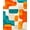 Orange Multi, Pattern 1, variant on Design&I 8'x10' Washable Area Rug Orange Teal Funky Classroom Design Retro Abstract Swirls with Bold Curves for King Size Bedroom, Under Bed, Sleek Flatweave Pet Friendly