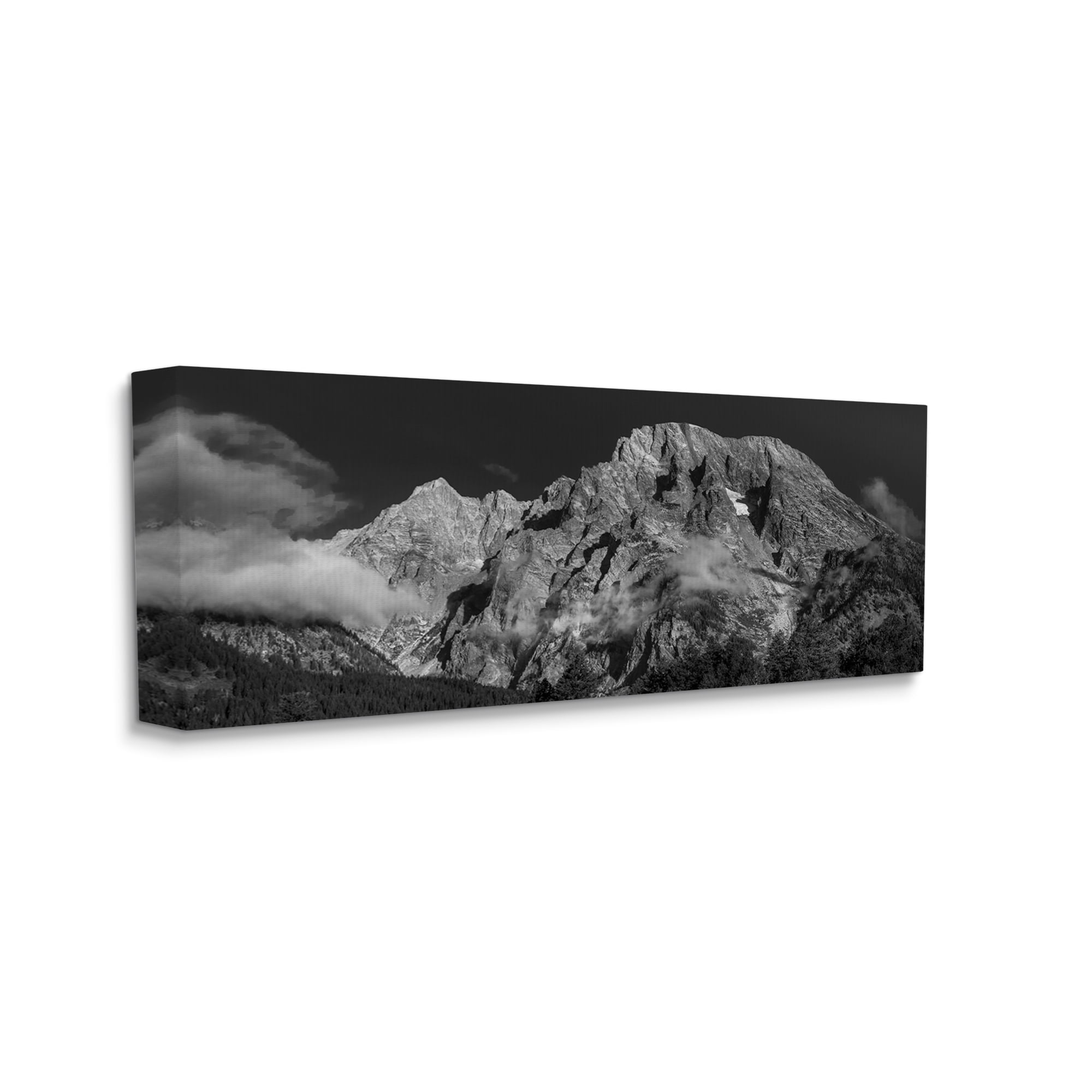 Stupell Industries Mountain Fog Photography Landscape Photography Gallery Wrapped Canvas Art Print Wall Art, 40 x 17