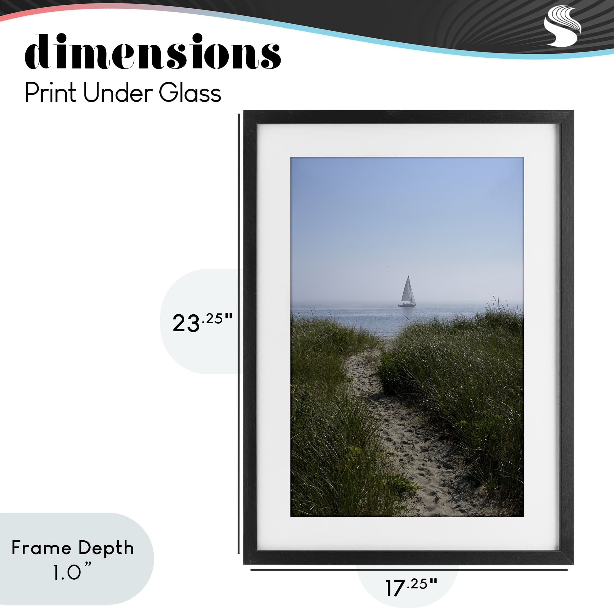 Stupell Industries Path to Morning Sail Black Framed Print Under Glass, design by JLM Photographs