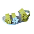 thumbnail image 3 of Mgmyaa Girls Roman Style Beach Sandals, 3 Flower Accent Design with Flexible Sole, Non-Slip Summer Outdoor Play Shoes Age 1-13 Years, 3 of 5