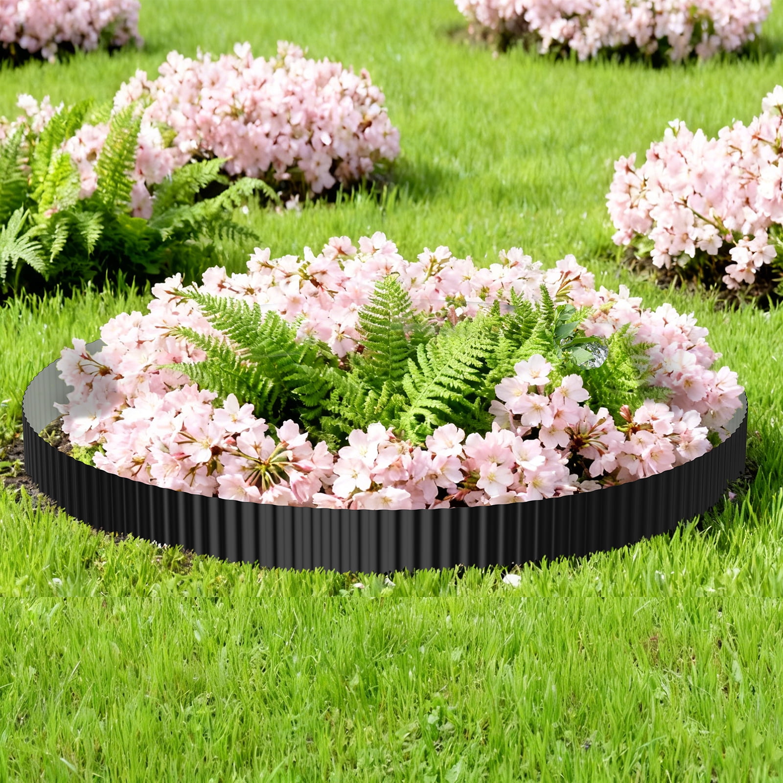 Black Flexible Garden Edging Border, 15cm x 6m - Decorative Landscape Trim for Lawns & Flower Beds