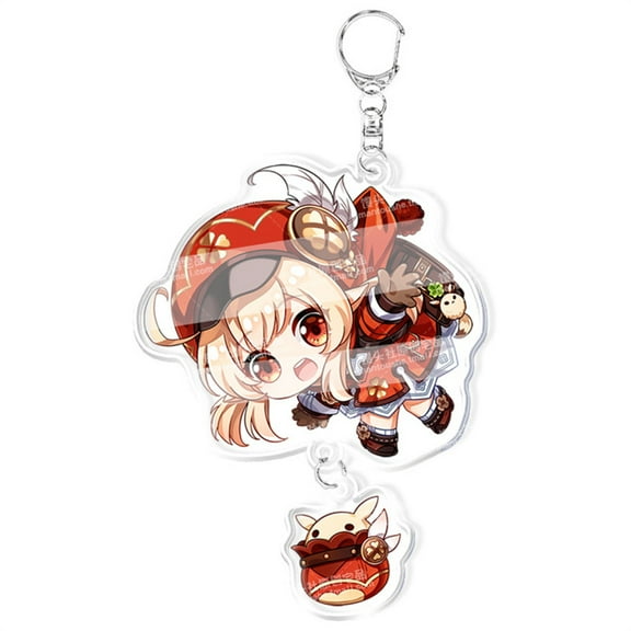Genshin Impact Cartoon Game Anime Acrylic Keychain Thunder General Zhong Li Gan Yu Keli Skirmish Pendant Pendant