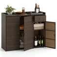 thumbnail image 1 of Costway Armoire de Rangement Extérieure en Osier PE avec 3 Portes Étagères Ajustables et Tiroir, 1 of 10
