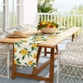 thumbnail image 3 of Amarainy Lemon Linen Table Runner 13x72 Inch Summer Yellow Fruits Green Leaves Kitchen Dinning Table Decoration for Indoor Outdoor Home Party Decor, 3 of 5