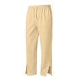 thumbnail image 4 of NinXxx Kids Side Split Sweatpants School Supplies Elastic Loose Trousers Khaki 11-12 Years, 4 of 8