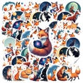 thumbnail image 1 of Sci - fi Fox Space Stickers Stickers, Waterproof Fox Space Stickers Sticker for Water Bottle Laptop Phone Cases Planner, 1 of 5