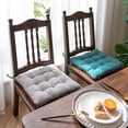thumbnail image 4 of Nvzi Cojín para silla cuadrado suave con diseño geométrico y lazos con pompones degradados para jardín, patio, hogar, cocina, oficina (gris, 16 x 16 pulgadas), 4 of 5