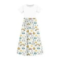 thumbnail image 5 of hengsof Girls Casual Maxi Floral Dress Short Sleeve Dresses with Pockets, 5 of 6