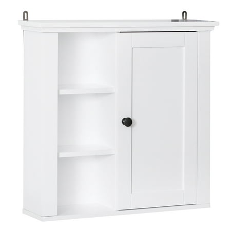 Homcom 21 Wood Wall Mount Bathroom Linen Storage Cabinet White