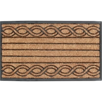 A1HC Rubber and Coir Beautifully Design Striped Durable Doormat for Outdoor Indoor Entrance Mat 23"X39", Beige