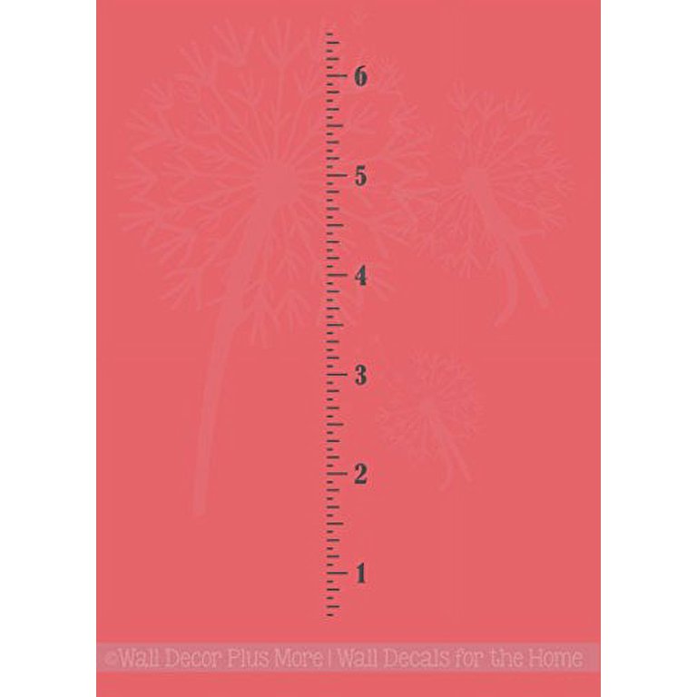 Wall Sticker HEIGHT CHART 7ft Feet and Inches Matt Black Kids