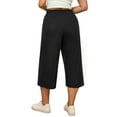 thumbnail image 6 of Gleelist Women's Plus Size Capri Pants Stretchy Wide Leg Summer Drawstring Elastic Waist Lounge Pants With Pockets XL-5XL, 6 of 6