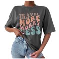 thumbnail image 1 of Mujeres Casual Over Size Carta Impresión Cuello Redondo Manga Corta Suelta Top Pullover Blusa Camisetas Fridja bn5303, 1 of 9